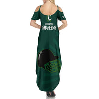 Pakistan Cricket Helmet Summer Maxi Dress Proud Shaheen Falcon Star and Crescent - Wonder Print Shop