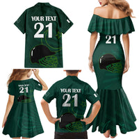 Custom Pakistan Cricket Helmet Family Matching Mermaid Dress and Hawaiian Shirt Proud Shaheen Falcon Star and Crescent LT9 - Wonder Print Shop