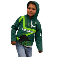 Custom Pakistan Cricket Helmet Kid Hoodie Proud Shaheen Falcon Star and Crescent - Wonder Print Shop