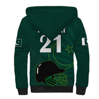 Custom Pakistan Cricket Helmet Sherpa Hoodie Proud Shaheen Falcon Star and Crescent - Wonder Print Shop