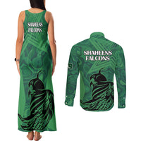 Pakistan Cricket Couples Matching Tank Maxi Dress and Long Sleeve Button Shirts Go Falcon World Cup 2023 Sporty Style LT9 - Wonder Print Shop