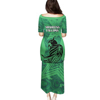 Pakistan Cricket Family Matching Puletasi Dress and Hawaiian Shirt Go Falcon World Cup 2023 Sporty Style - Wonder Print Shop