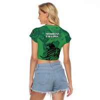 Pakistan Cricket Raglan Cropped T Shirt Go Falcon World Cup 2023 Sporty Style - Wonder Print Shop
