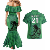 Custom Pakistan Cricket Couples Matching Mermaid Dress and Hawaiian Shirt Go Falcon World Cup 2023 Sporty Style LT9 - Wonder Print Shop