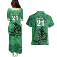 Custom Pakistan Cricket Couples Matching Puletasi Dress and Hawaiian Shirt Go Falcon World Cup 2023 Sporty Style LT9 - Wonder Print Shop