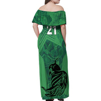 Custom Pakistan Cricket Family Matching Off Shoulder Maxi Dress and Hawaiian Shirt Go Falcon World Cup 2023 Sporty Style LT9 - Wonder Print Shop