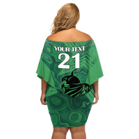 Custom Pakistan Cricket Family Matching Off Shoulder Short Dress and Hawaiian Shirt Go Falcon World Cup 2023 Sporty Style LT9 - Wonder Print Shop