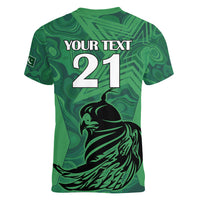 Custom Pakistan Cricket Women V Neck T Shirt Go Falcon World Cup 2023 Sporty Style - Wonder Print Shop