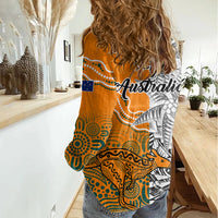 Fiji Australia Rugby Women Casual Shirt World Cup 2023 Polynesia Tapa Mixed Indigenous Aboriginal - Wonder Print Shop
