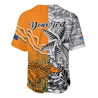 Personalised Fiji Australia Rugby Baseball Jersey World Cup 2023 Polynesia Tapa Mixed Indigenous Aboriginal LT9 - Wonder Print Shop