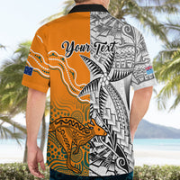 Personalised Fiji Australia Rugby Hawaiian Shirt World Cup 2023 Polynesia Tapa Mixed Indigenous Aboriginal - Wonder Print Shop