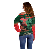 Bangladesh Victory Day Off Shoulder Sweater National Martyrs' Memorial - Wonder Print Shop