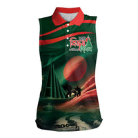 Bangladesh Victory Day Women Sleeveless Polo Shirt National Martyrs' Memorial - Wonder Print Shop
