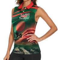 Bangladesh Victory Day Women Sleeveless Polo Shirt National Martyrs' Memorial - Wonder Print Shop