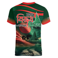 Bangladesh Victory Day Women V-Neck T-Shirt National Martyrs' Memorial - Wonder Print Shop