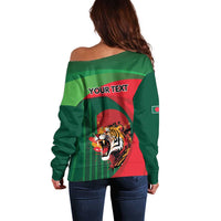 Royal Bengal Tiger Bangladesh Personalized Off Shoulder Sweater - Wonder Print Shop