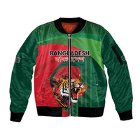 Royal Bengal Tiger Bangladesh Personalized Sleeve Zip Bomber Jacket - Wonder Print Shop