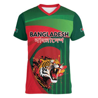 Royal Bengal Tiger Bangladesh Personalized Women V-Neck T-Shirt - Wonder Print Shop