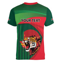 Royal Bengal Tiger Bangladesh Personalized Women V-Neck T-Shirt - Wonder Print Shop
