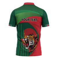 Royal Bengal Tiger Bangladesh Personalized Zipper Polo Shirt - Wonder Print Shop