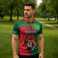 Royal Bengal Tiger Bangladesh Personalized Zipper Polo Shirt - Wonder Print Shop
