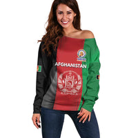 Custom Afghanistan Cricket Spirit 2026 Off Shoulder Sweater World T20 Edition - Wonder Print Shop