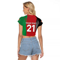 Custom Afghanistan Cricket Spirit 2026 Raglan Cropped T Shirt World T20 Edition - Wonder Print Shop