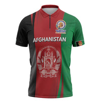 Custom Afghanistan Cricket Spirit 2026 Zipper Polo Shirt World T20 Edition - Wonder Print Shop