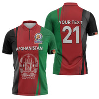 Custom Afghanistan Cricket Spirit 2026 Zipper Polo Shirt World T20 Edition - Wonder Print Shop