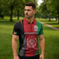 Custom Afghanistan Cricket Spirit 2026 Zipper Polo Shirt World T20 Edition - Wonder Print Shop