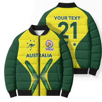 Custom Australia Cricket Spirit 2026 Bomber Puffer Jacket World T20 Edition - Wonder Print Shop
