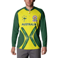 Custom Australia Cricket Spirit 2026 Button Sweatshirt World T20 Edition - Wonder Print Shop