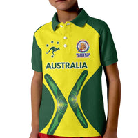 Custom Australia Cricket Spirit 2026 Kid Polo Shirt World T20 Edition - Wonder Print Shop
