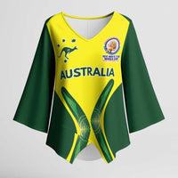 Custom Australia Cricket Spirit 2026 Kimono Sleeve Blouse World T20 Edition - Wonder Print Shop