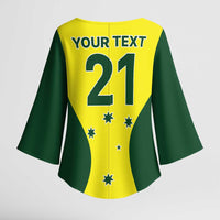 Custom Australia Cricket Spirit 2026 Kimono Sleeve Blouse World T20 Edition - Wonder Print Shop