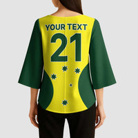 Custom Australia Cricket Spirit 2026 Kimono Sleeve Blouse World T20 Edition - Wonder Print Shop