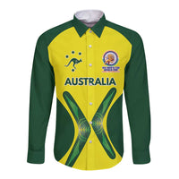 Custom Australia Cricket Spirit 2026 Long Sleeve Button Shirt World T20 Edition - Wonder Print Shop