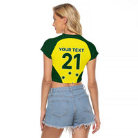 Custom Australia Cricket Spirit 2026 Raglan Cropped T Shirt World T20 Edition - Wonder Print Shop