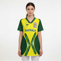 Custom Australia Cricket Spirit 2026 Scrub Top World T20 Edition - Wonder Print Shop