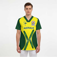 Custom Australia Cricket Spirit 2026 Scrub Top World T20 Edition - Wonder Print Shop