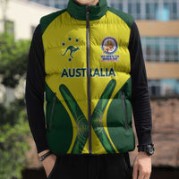 Custom Australia Cricket Spirit 2026 Sleeveless Puffer Jacket World T20 Edition - Wonder Print Shop