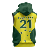 Custom Australia Cricket Spirit 2026 Sleeveless Zip Hoodie World T20 Edition - Wonder Print Shop