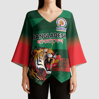 Custom Bangladesh Cricket Spirit 2026 Kimono Sleeve Blouse World T20 Edition - Rising Sun - Wonder Print Shop