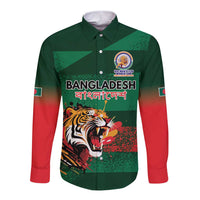 Custom Bangladesh Cricket Spirit 2026 Long Sleeve Button Shirt World T20 Edition - Rising Sun - Wonder Print Shop