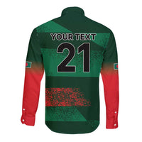 Custom Bangladesh Cricket Spirit 2026 Long Sleeve Button Shirt World T20 Edition - Rising Sun - Wonder Print Shop
