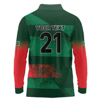 Custom Bangladesh Cricket Spirit 2026 Long Sleeve Polo Shirt World T20 Edition - Rising Sun - Wonder Print Shop