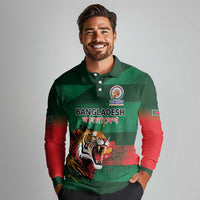 Custom Bangladesh Cricket Spirit 2026 Long Sleeve Polo Shirt World T20 Edition - Rising Sun - Wonder Print Shop