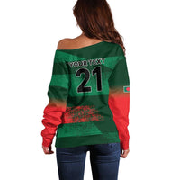 Custom Bangladesh Cricket Spirit 2026 Off Shoulder Sweater World T20 Edition - Rising Sun - Wonder Print Shop