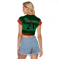 Custom Bangladesh Cricket Spirit 2026 Raglan Cropped T Shirt World T20 Edition - Rising Sun - Wonder Print Shop