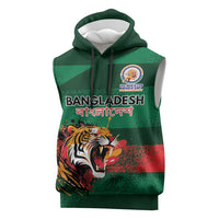 Custom Bangladesh Cricket Spirit 2026 Sleeveless Hoodie World T20 Edition - Rising Sun - Wonder Print Shop
